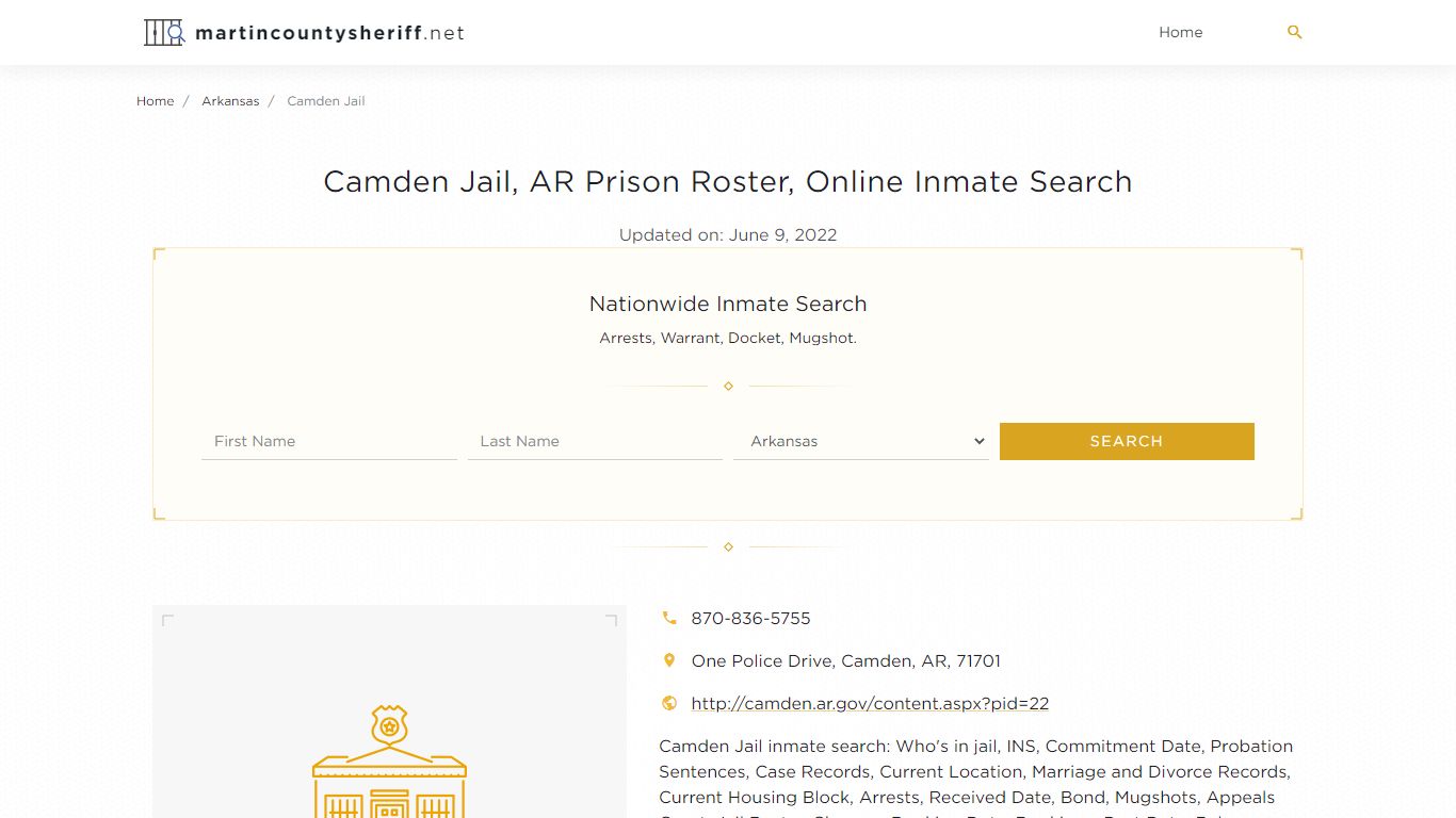 Camden Jail, AR Prison Roster, Online Inmate Search ...